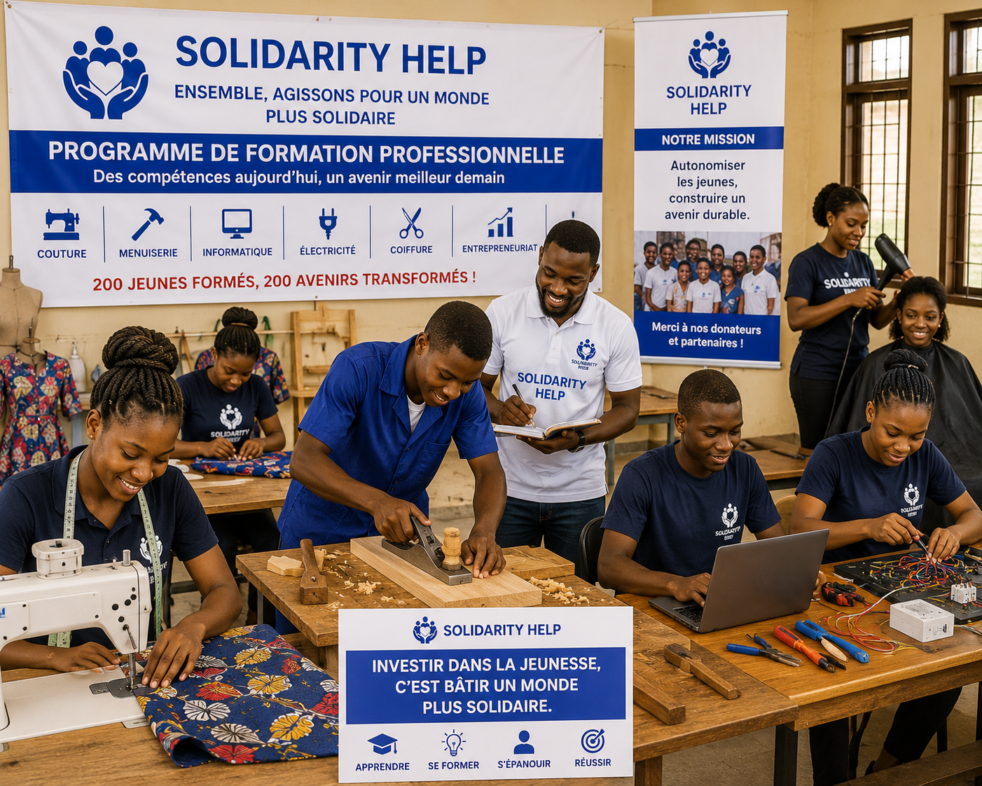 Solidarity Help accompagne 200 jeunes grâce à un programme de formation professionnelle