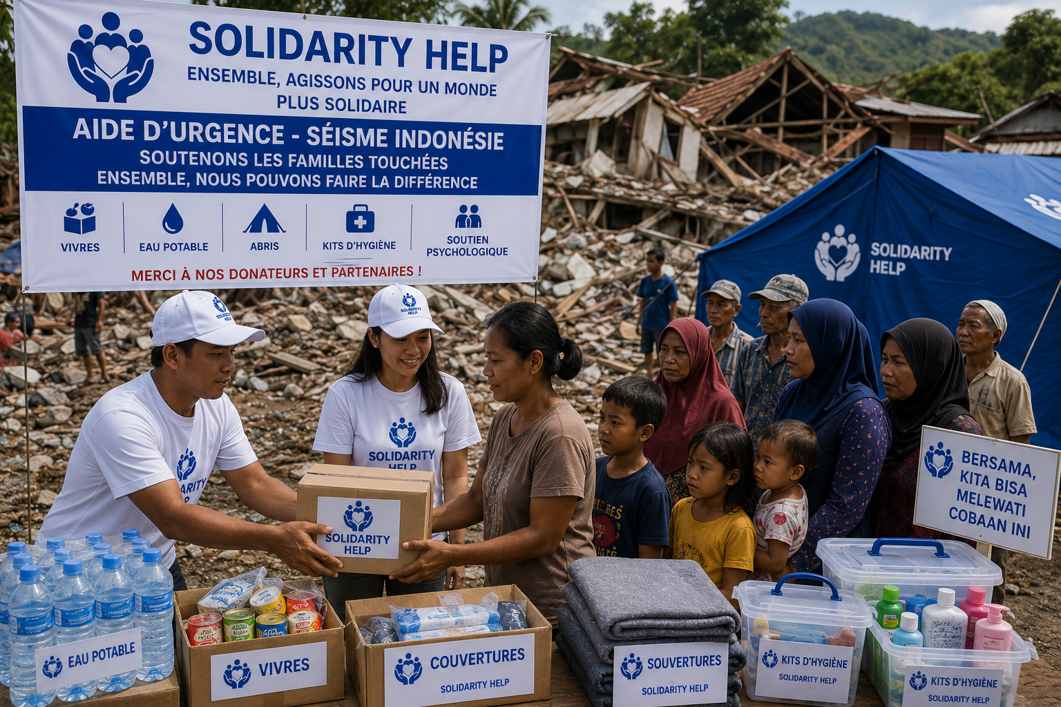 Solidarity Help soutient les familles victimes d'un séisme en Indonésie