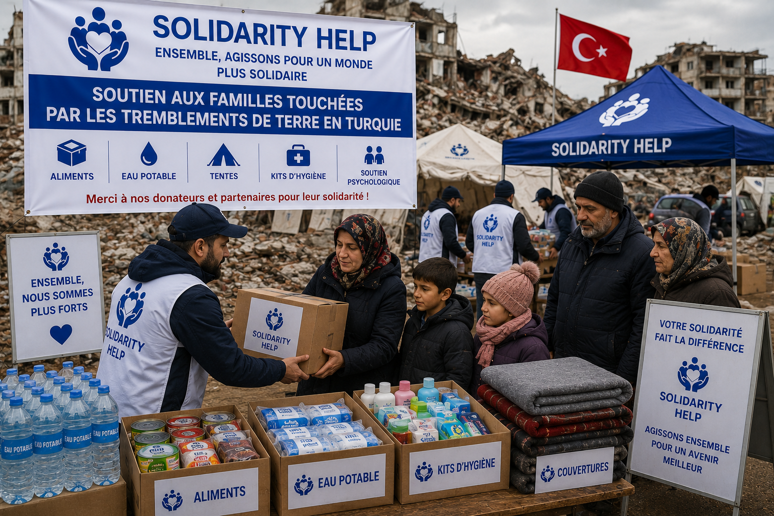 Solidarity Help  son aide aux familles touchées par les tremblements de terre en Turquie