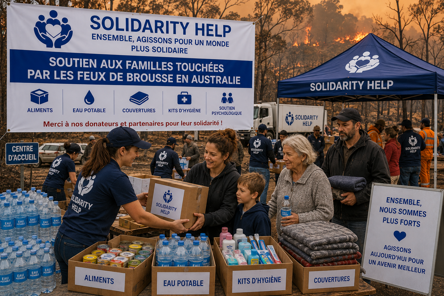 Solidarity Help apporte une aide humanitaire aux familles touchées par les feux de brousse en Australie