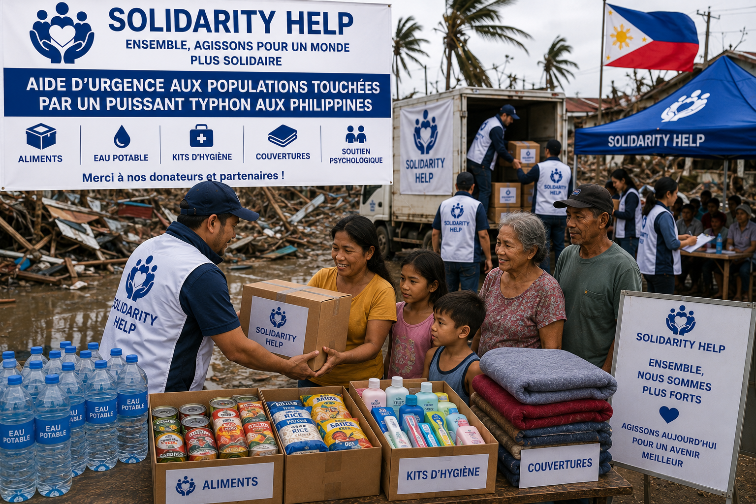 Solidarity Help vient en aide aux populations touchées par un puissant typhon aux Philippines
